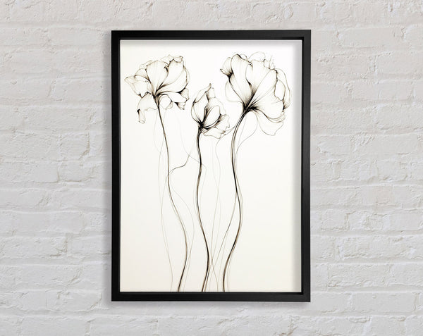 Three Little Flowers Framed Print