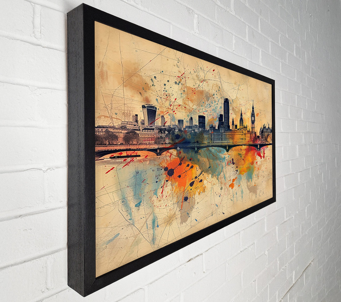 A Canvas Print of Orange London Skyline Canvas Art