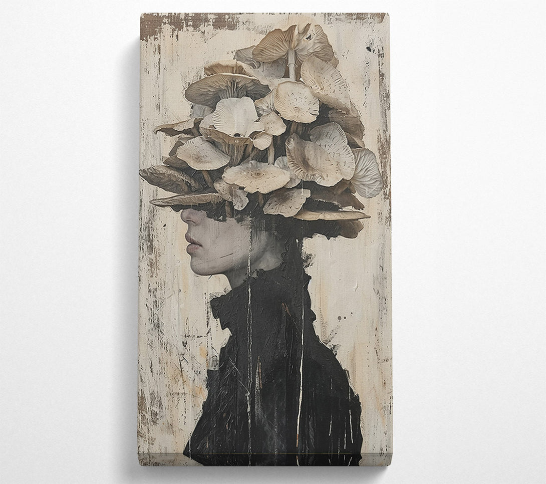  A Canvas Print of Mushroom Shadow, Grey Canvas Print