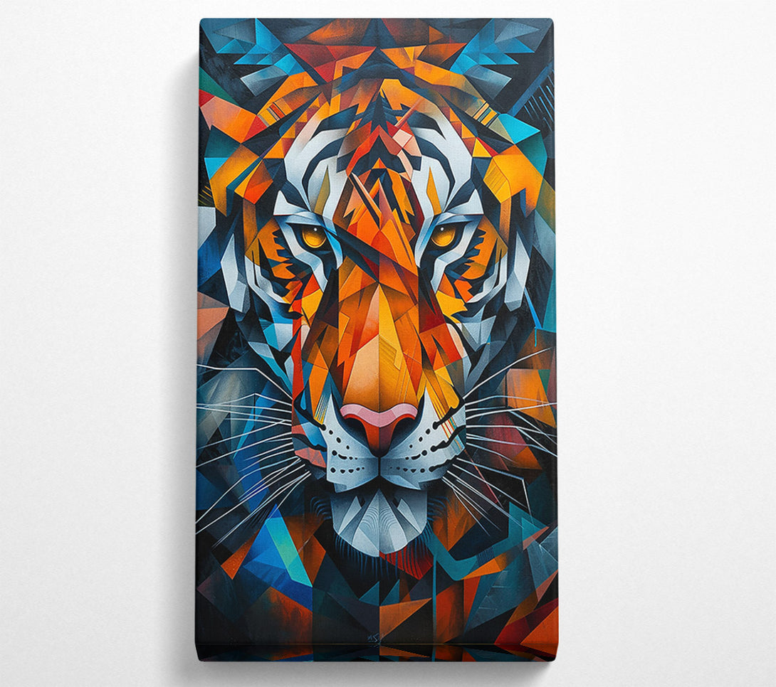  A Canvas Print of Orange Geometric Tiger Canvas Print
