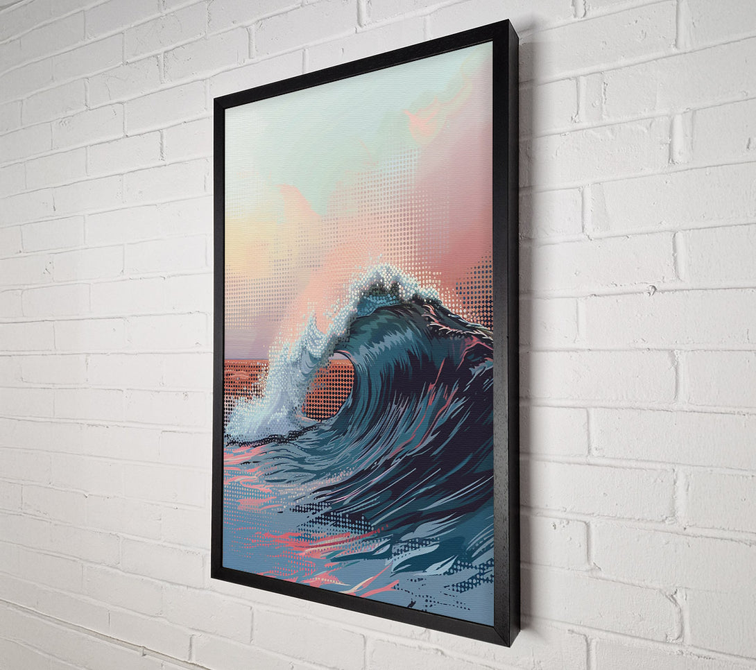  A Canvas Print of Blue Ocean Wave Crashing Canvas Wall Art