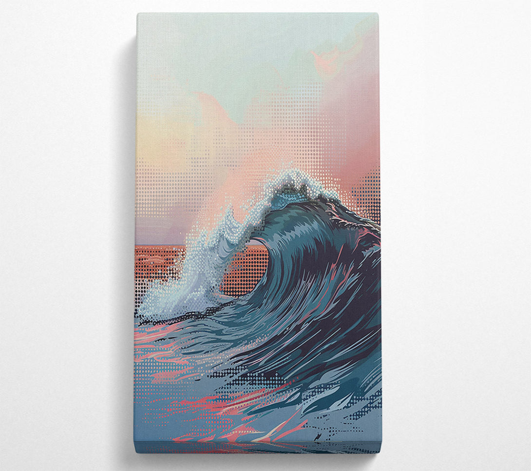  A Canvas Print of Blue Ocean Wave Crashing Canvas Wall Art