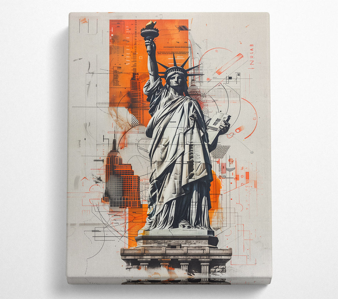  A Canvas Print of Orange City Skyline Canvas Art