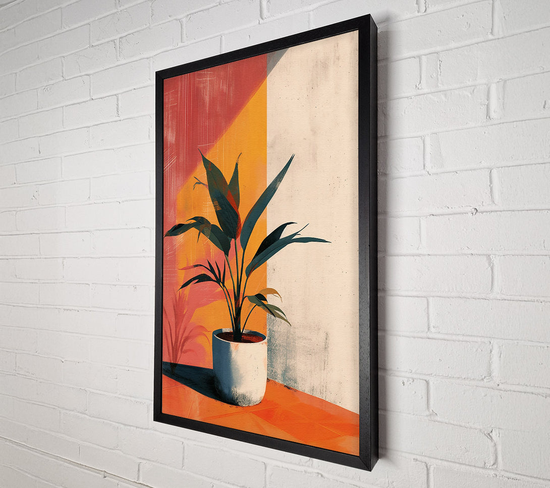  A Canvas Print of Orange Sunlight Plant Canvas Print