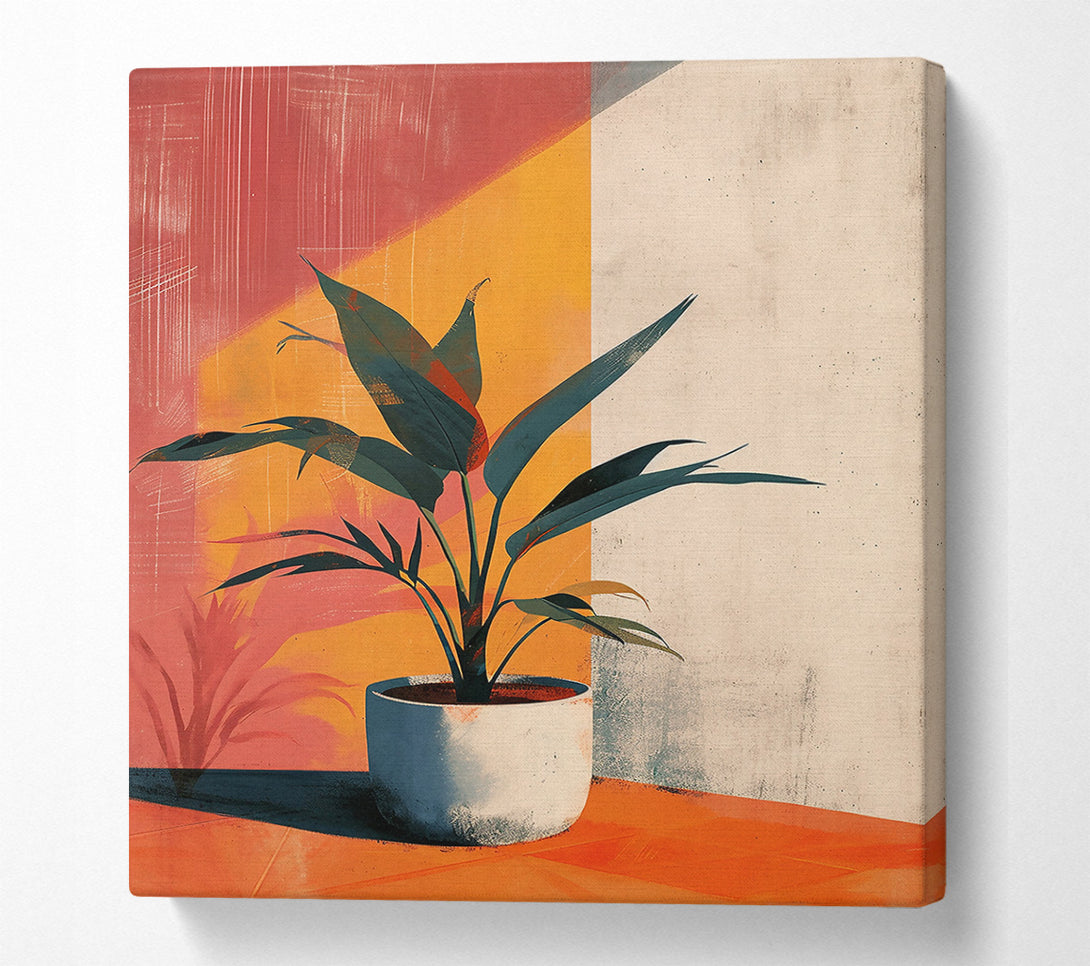  A Canvas Print of Orange Sunlight Plant Canvas Print