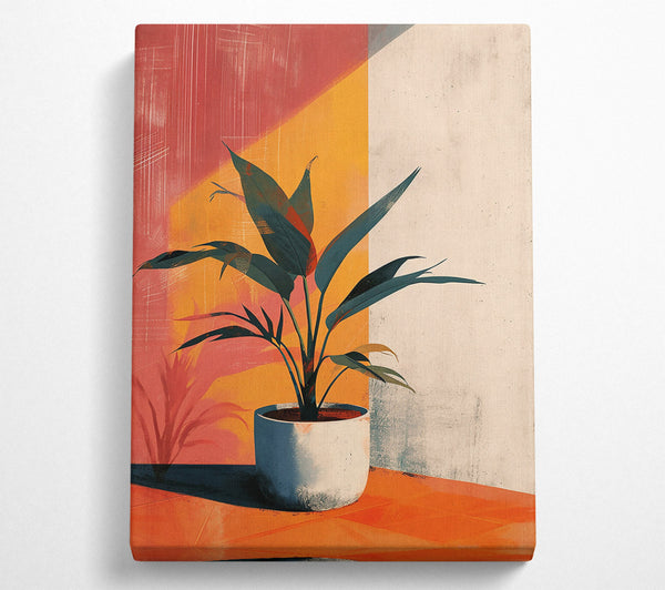  A Canvas Print of Orange Sunlight Plant Canvas Print