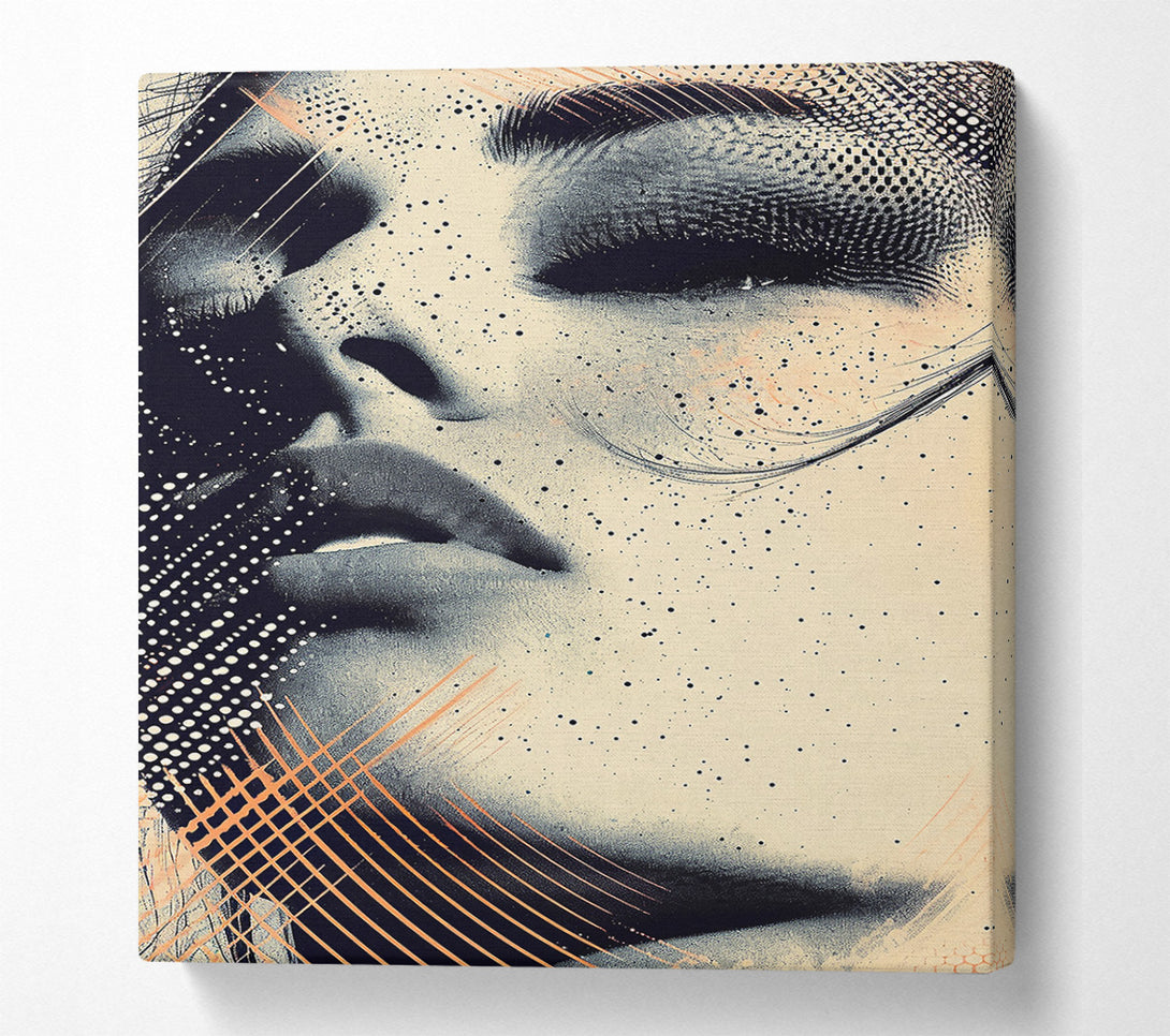  A Canvas Print of Beige Abstract Eye Canvas Wall Art
