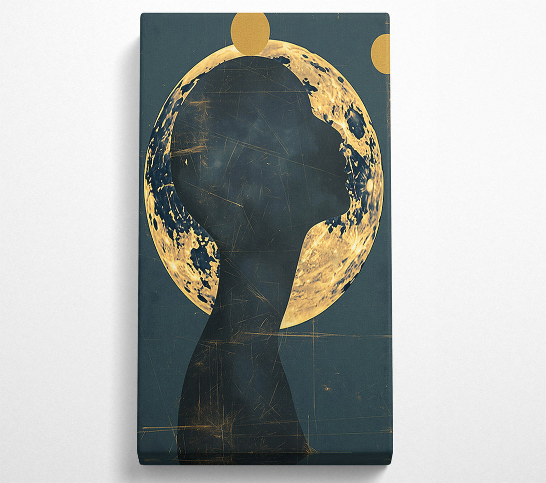  A Canvas Print of Golden Cosmic Silhouette Canvas Wall Art