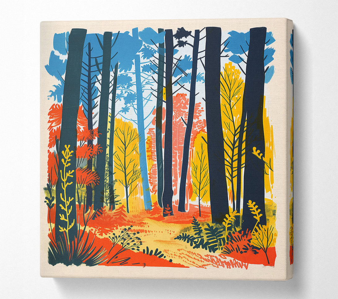  A Canvas Print of Blue Forest Path Canvas Art
