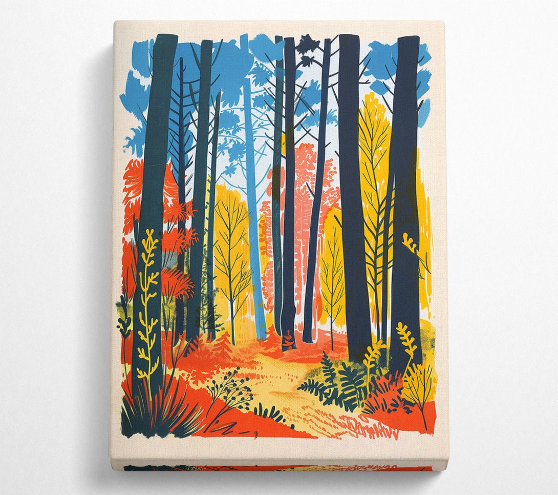  A Canvas Print of Blue Forest Path Canvas Art