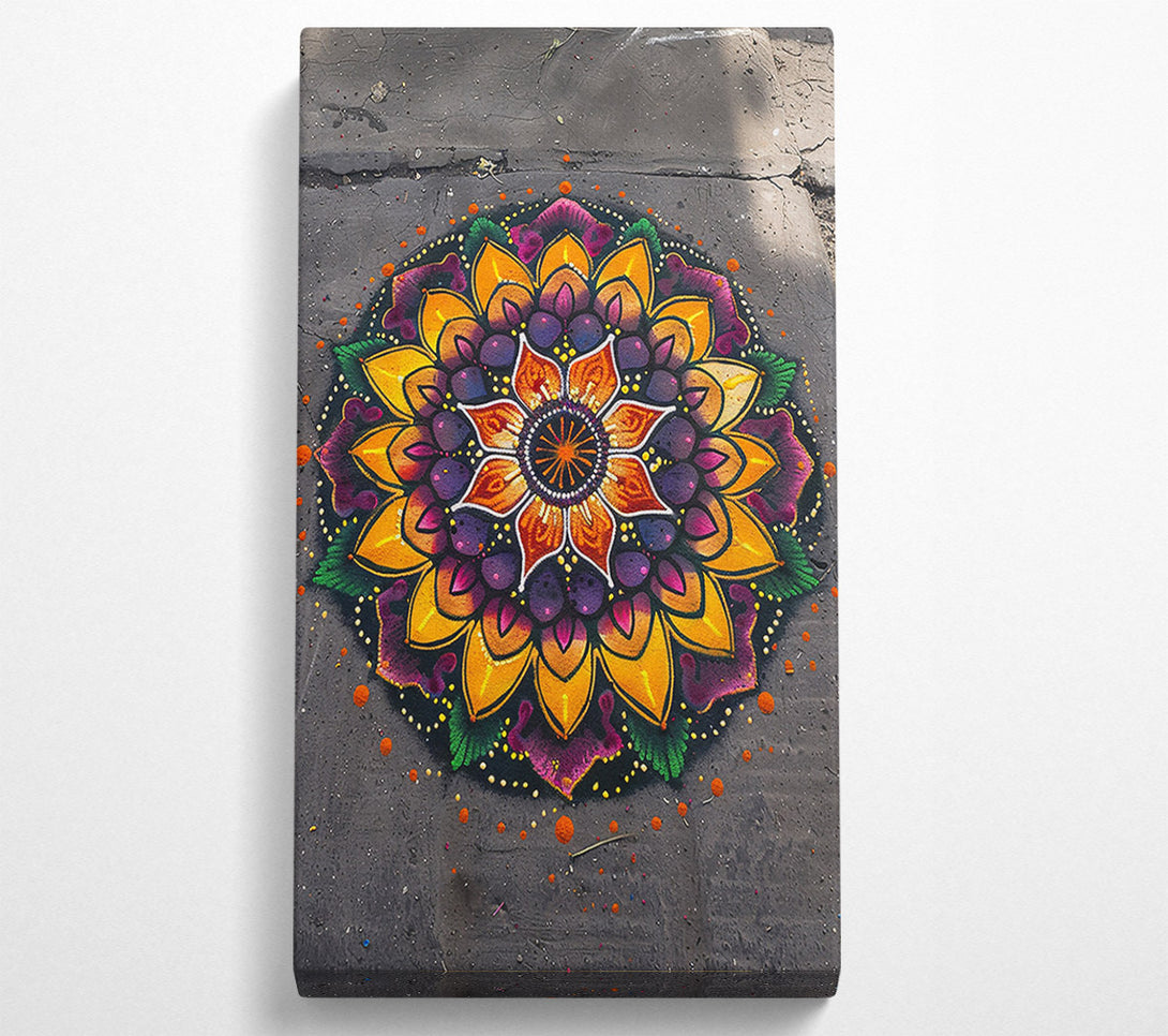  A Canvas Print of Orange Mandala Bloom Canvas Wall Art