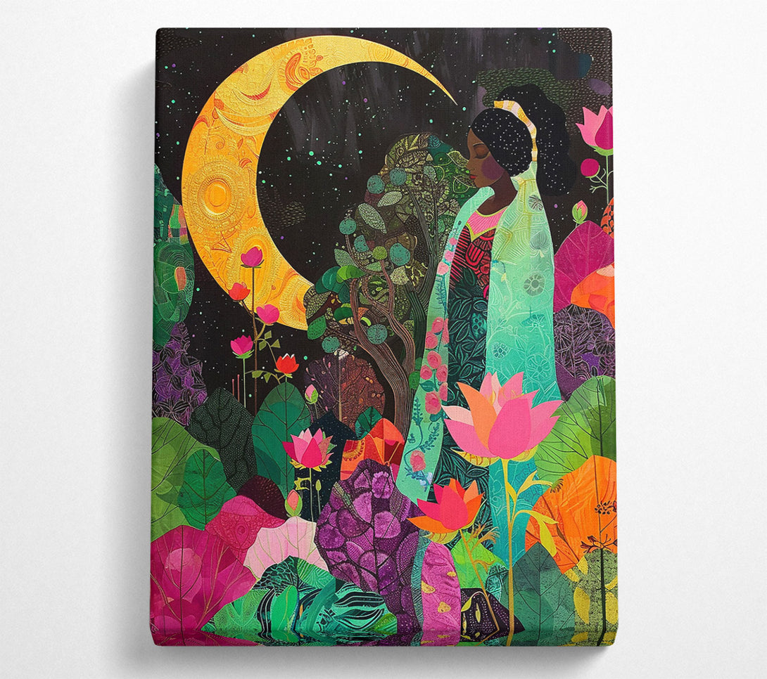 A Canvas Print of Golden Moon'S Embrace Canvas Print