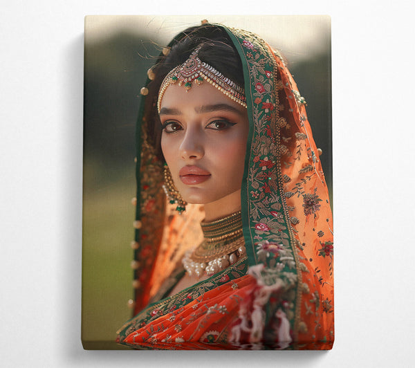 A Canvas Print of Orange Veiled Bride Canvas Art