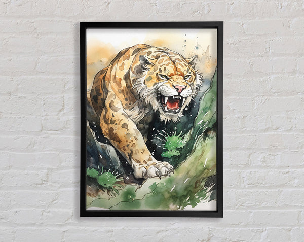 Tiger Watercolour Framed Print