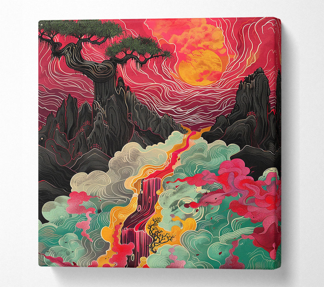  A Canvas Print of Crimson Sky Dreamscape Canvas Art