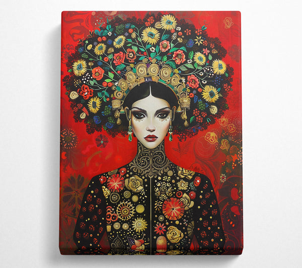  A Canvas Print of Crimson Crowned Beauty Canvas Wall Art