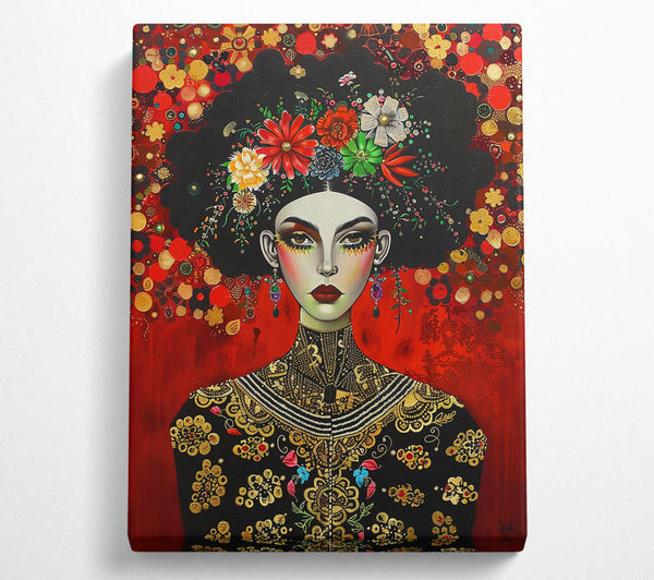  A Canvas Print of Crimson Bloom Beauty Canvas Art