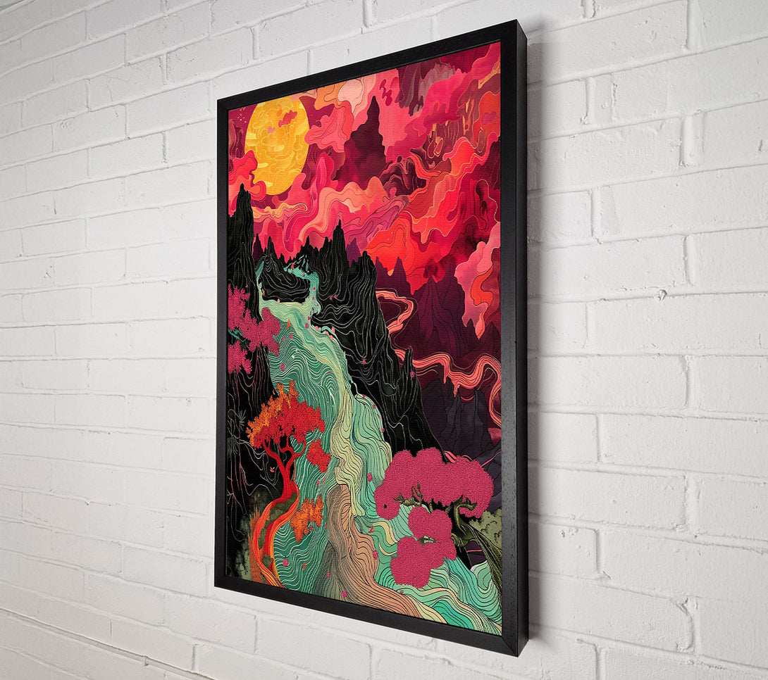  A Canvas Print of Crimson Valley Dreamscape Canvas Art