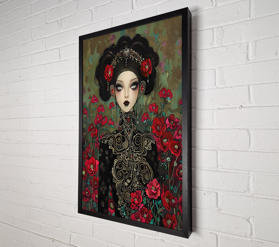  A Canvas Print of Crimson Garden Lady Canvas Print