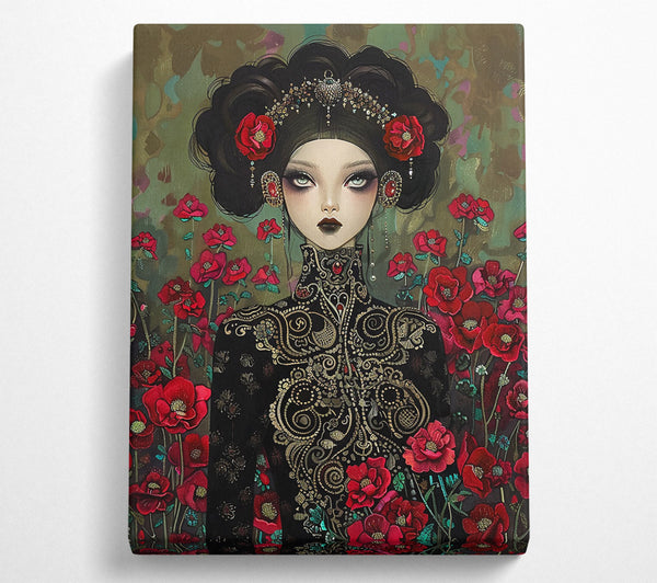  A Canvas Print of Crimson Garden Lady Canvas Print