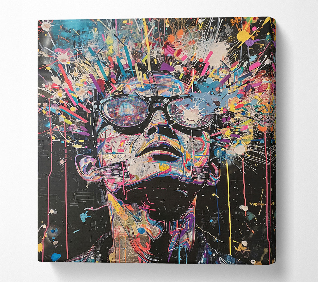  A Canvas Print of Cosmic Black Splashes Canvas Art