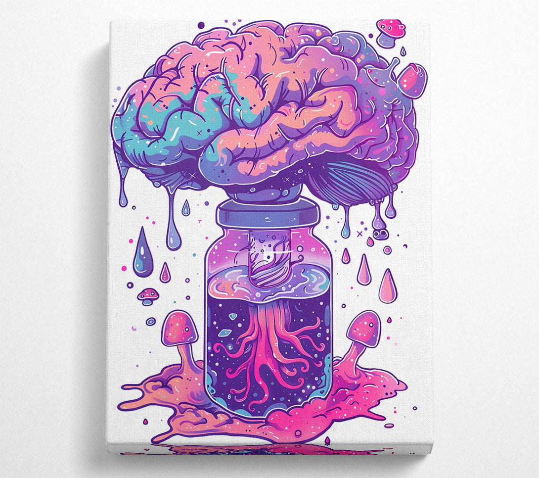  A Canvas Print of Pink Cosmic Brain Jar Canvas Wall Art