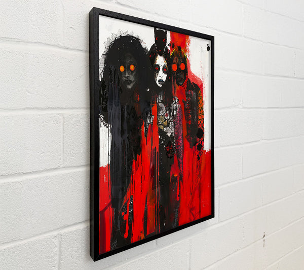 Crimson Masked Figures