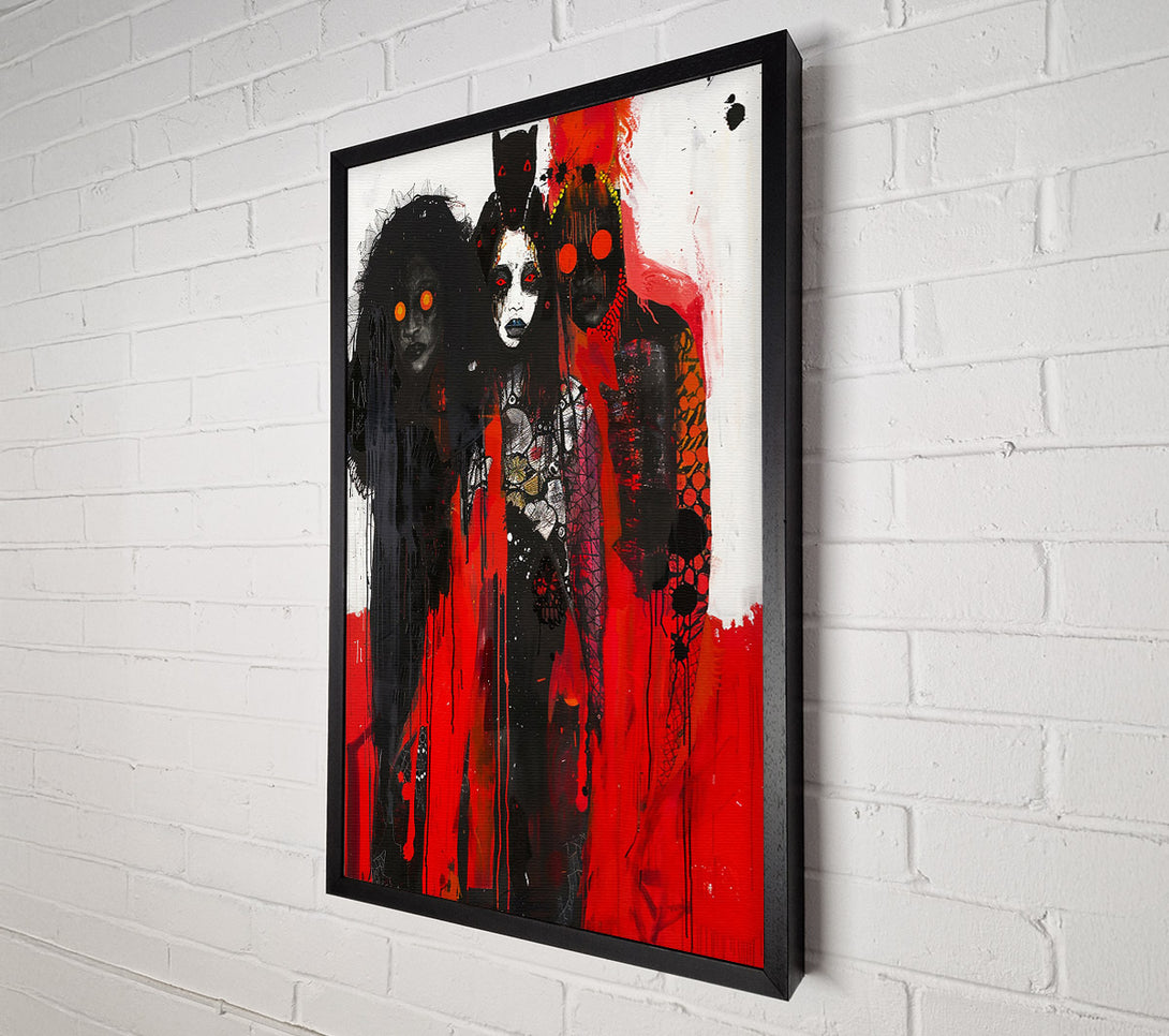  A Canvas Print of Crimson Masked Figures Canvas Art
