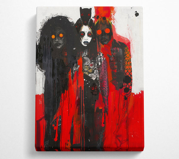  A Canvas Print of Crimson Masked Figures Canvas Art