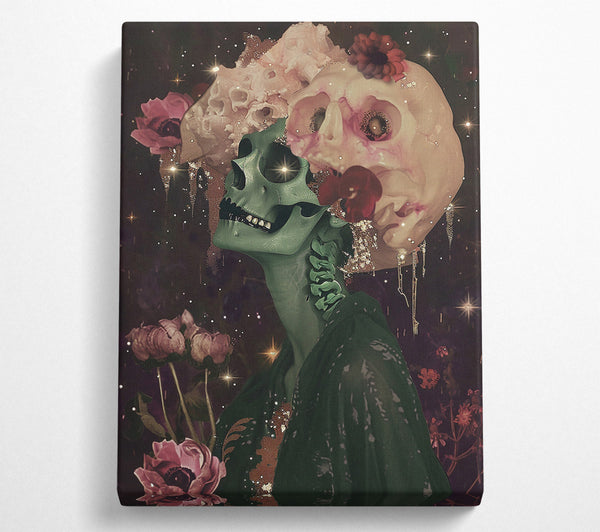  A Canvas Print of Emerald Skeleton Bloom Canvas Art
