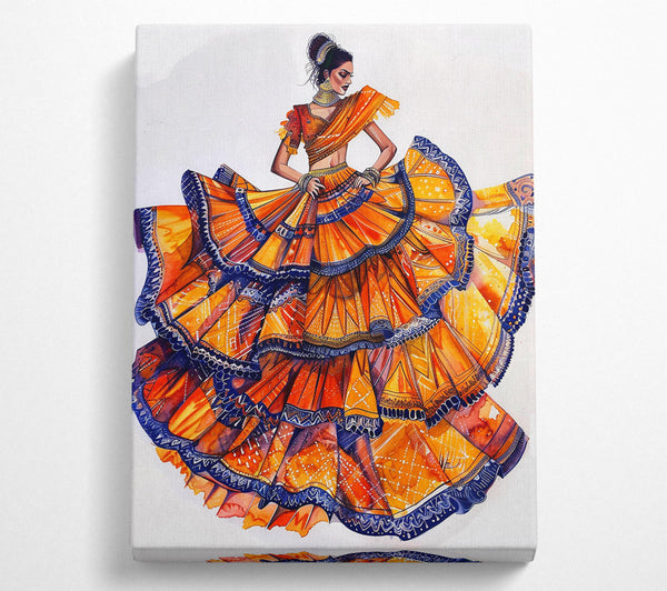  A Canvas Print of Golden Orange Whirl Canvas Print