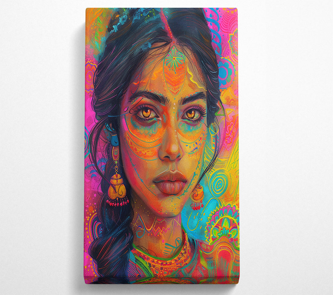  A Canvas Print of Orange Painted Beauty Canvas Print
