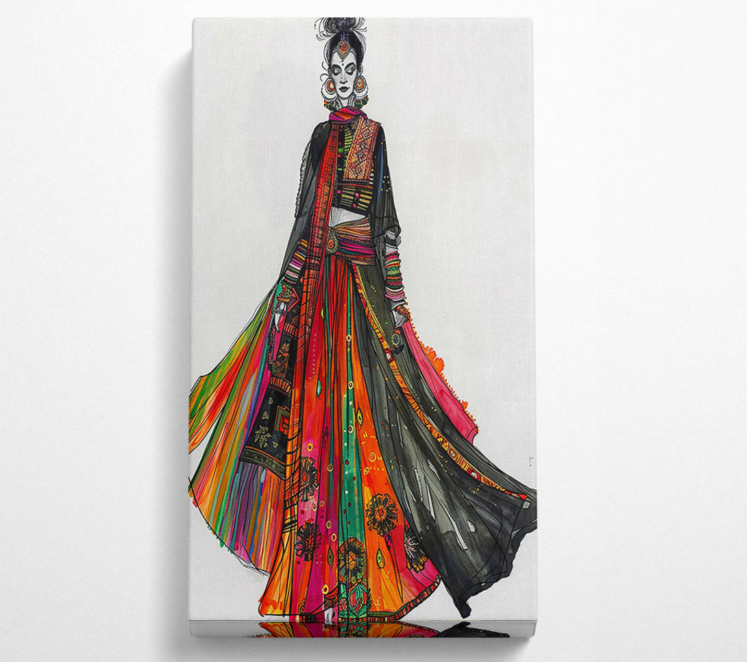  A Canvas Print of Orange And Black Elegance Canvas Wall Art