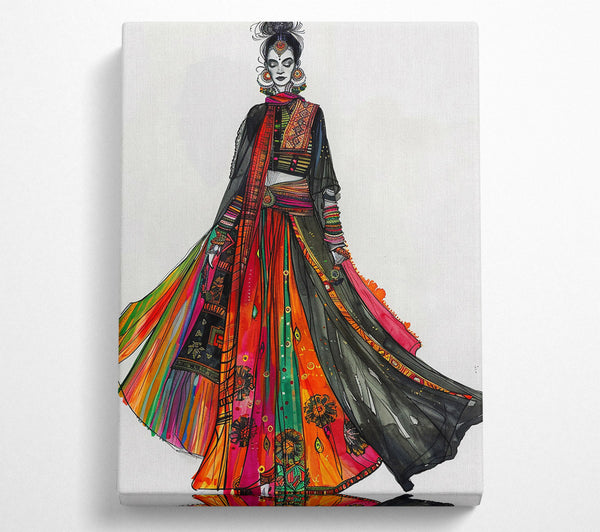  A Canvas Print of Orange And Black Elegance Canvas Wall Art