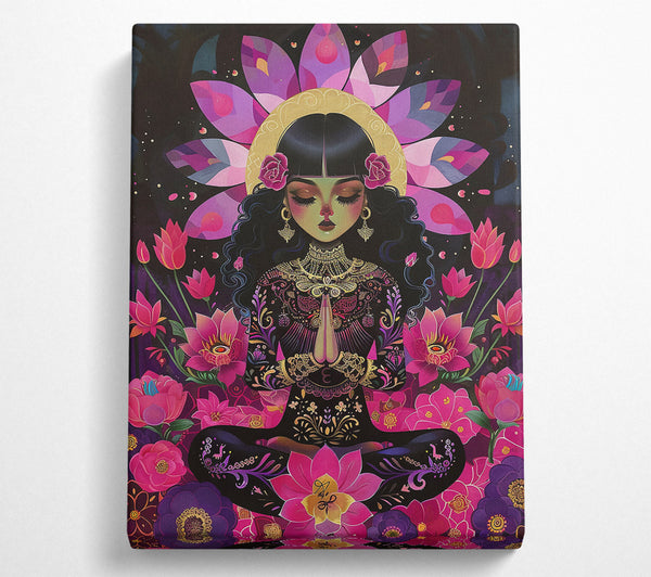  A Canvas Print of Crimson Lotus Meditation Canvas Print