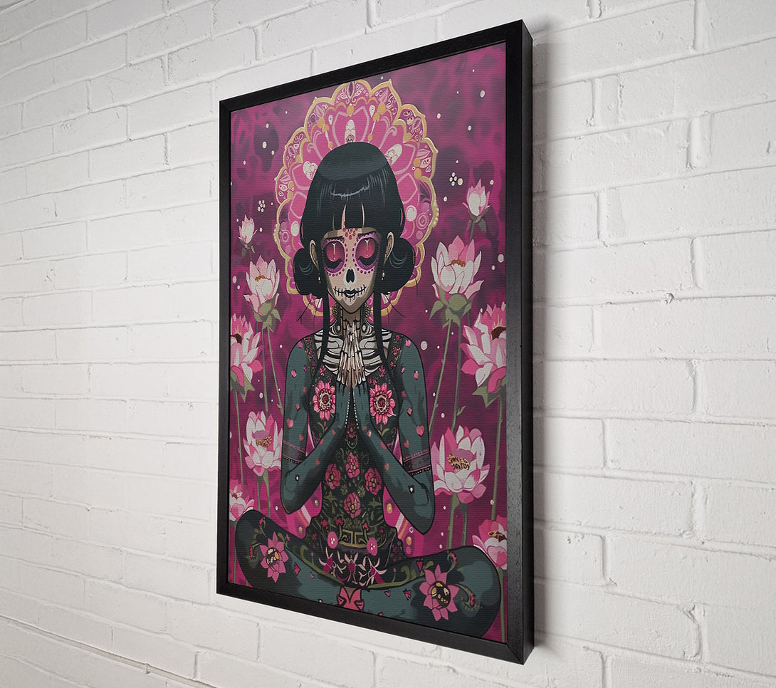  A Canvas Print of Pink Lotus Meditation Canvas Wall Art
