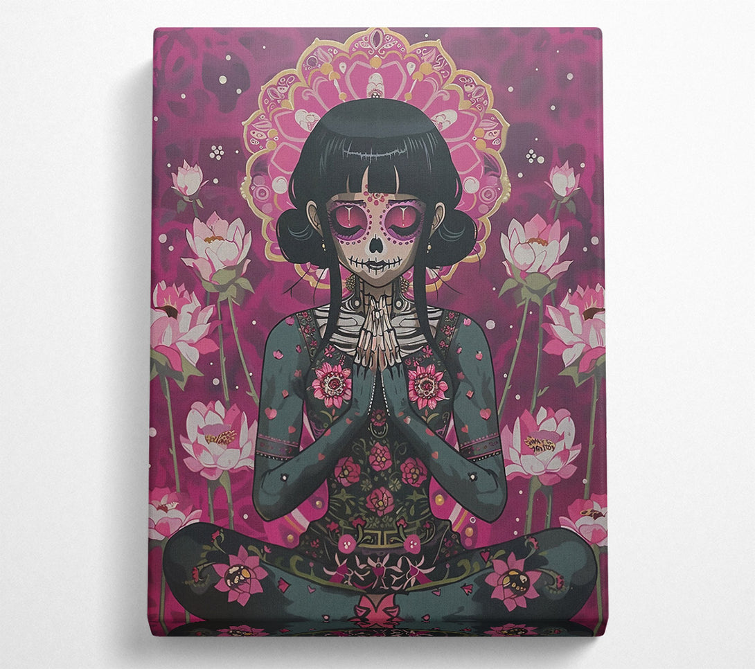  A Canvas Print of Pink Lotus Meditation Canvas Wall Art