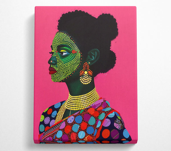  A Canvas Print of Green Dotted Portrait Canvas Art