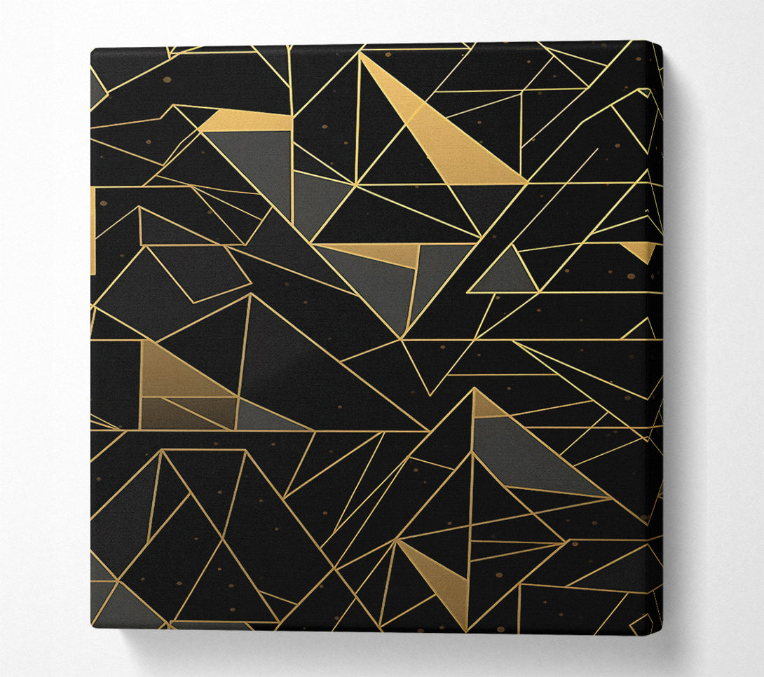  A Canvas Print of Triangles Of Gold Canvas Art