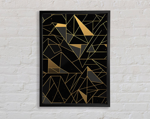 Triangles Of Gold Framed Print