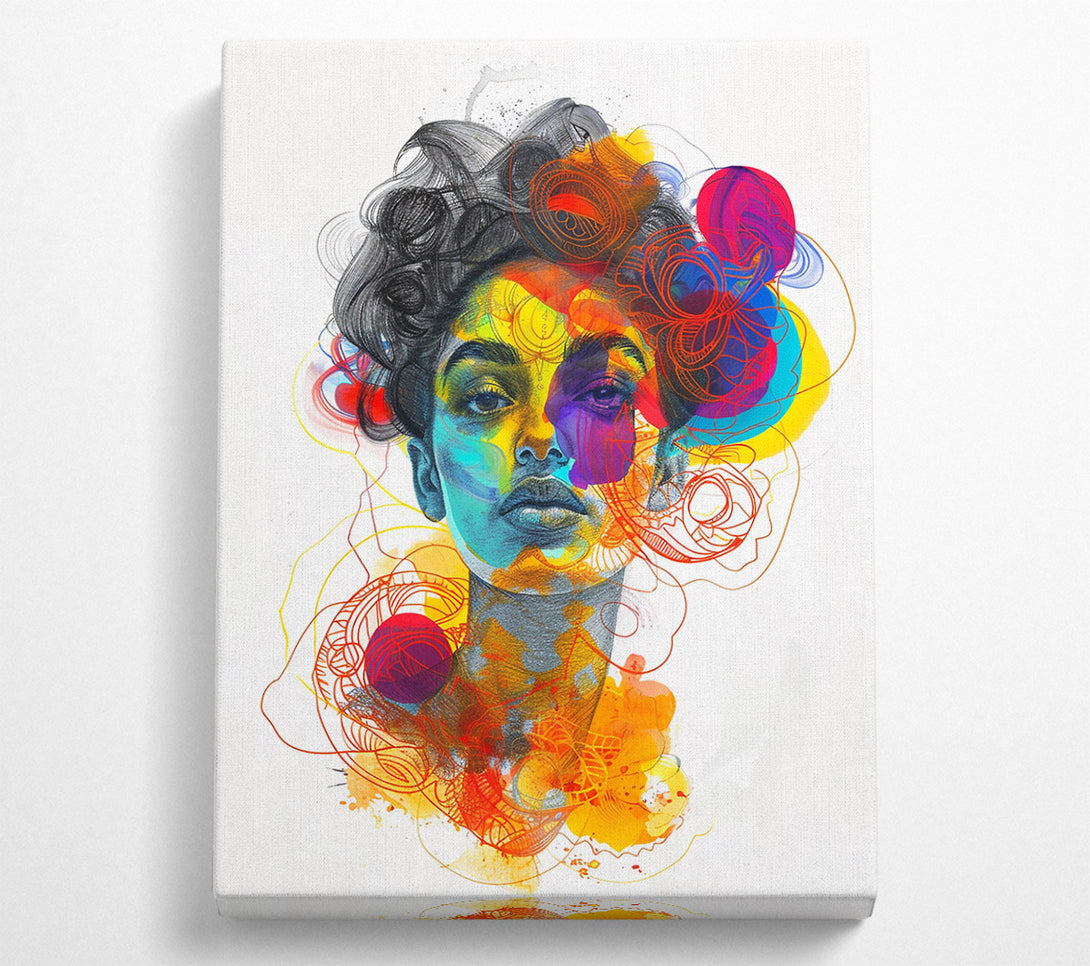  A Canvas Print of Orange Abstract Portrait Canvas Art