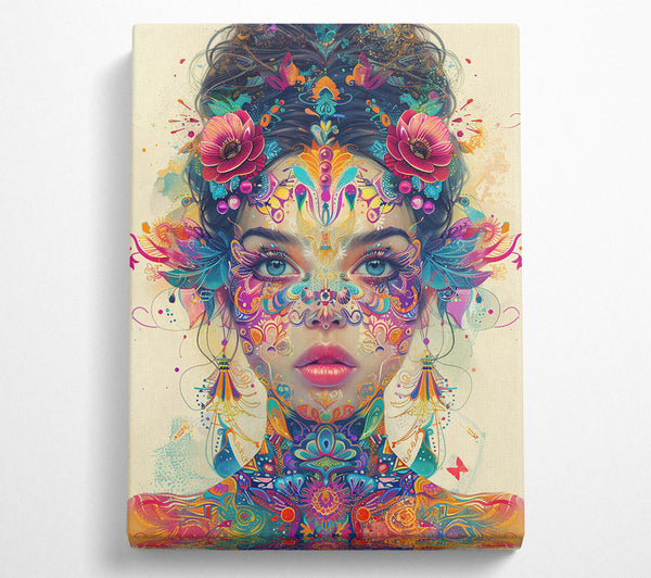  A Canvas Print of Blue Floral Fantasy Canvas Wall Art