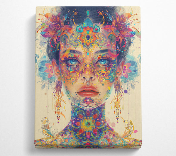 A Canvas Print of Golden Floral Tapestry Canvas Print