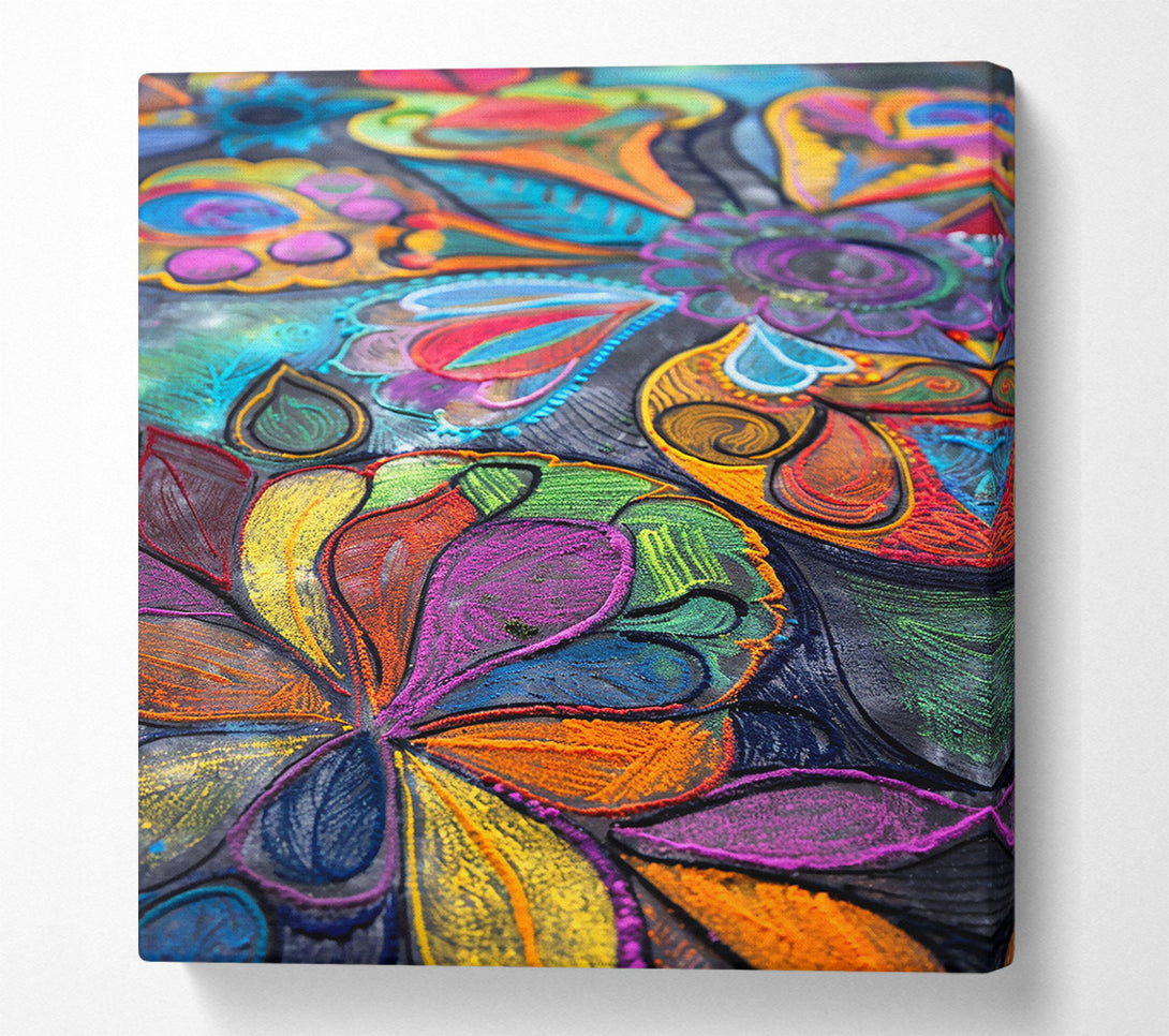  A Canvas Print of Orange Floral Dreamscapes Canvas Print
