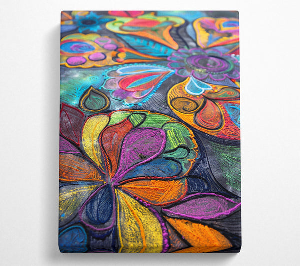  A Canvas Print of Orange Floral Dreamscapes Canvas Print
