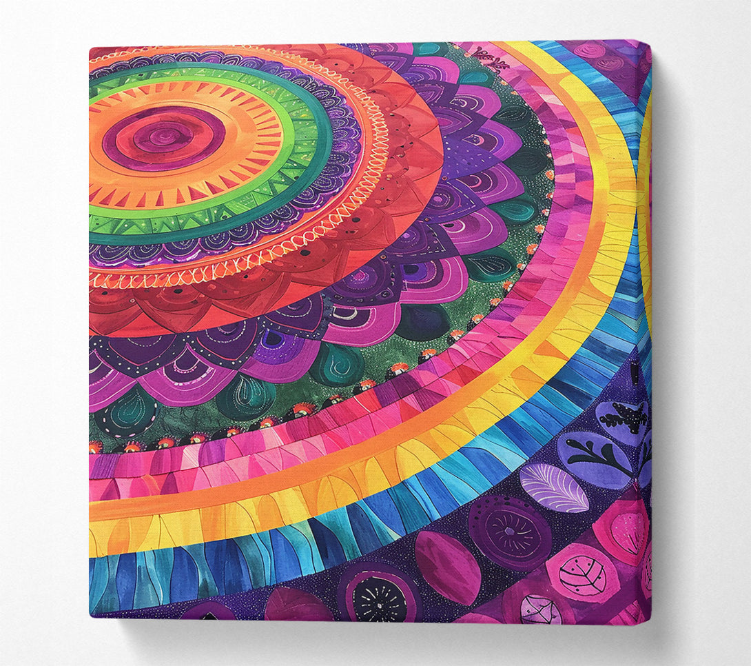 A Canvas Print of Orange Mandala Dream Canvas Wall Art