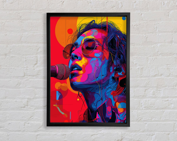 Trippy On The Mic Framed Print