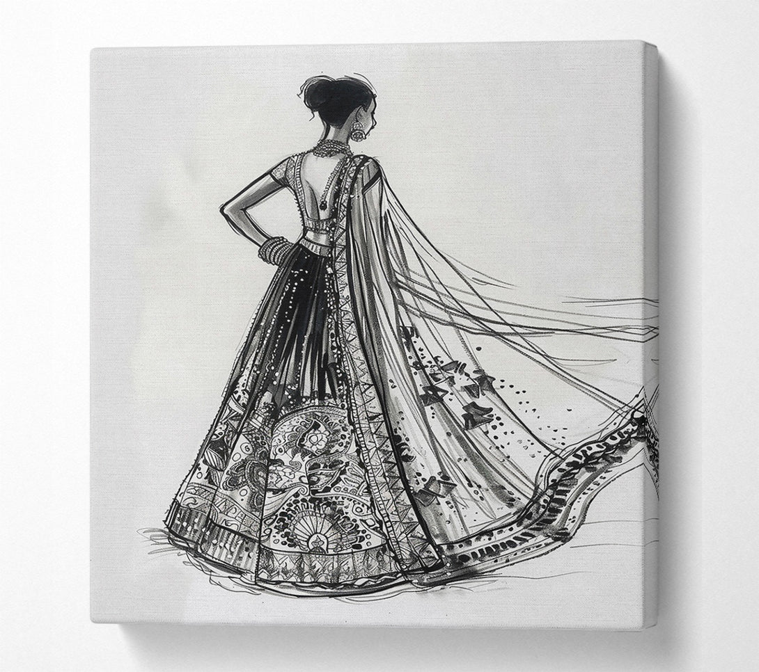  A Canvas Print of Black Draped Elegance Canvas Print