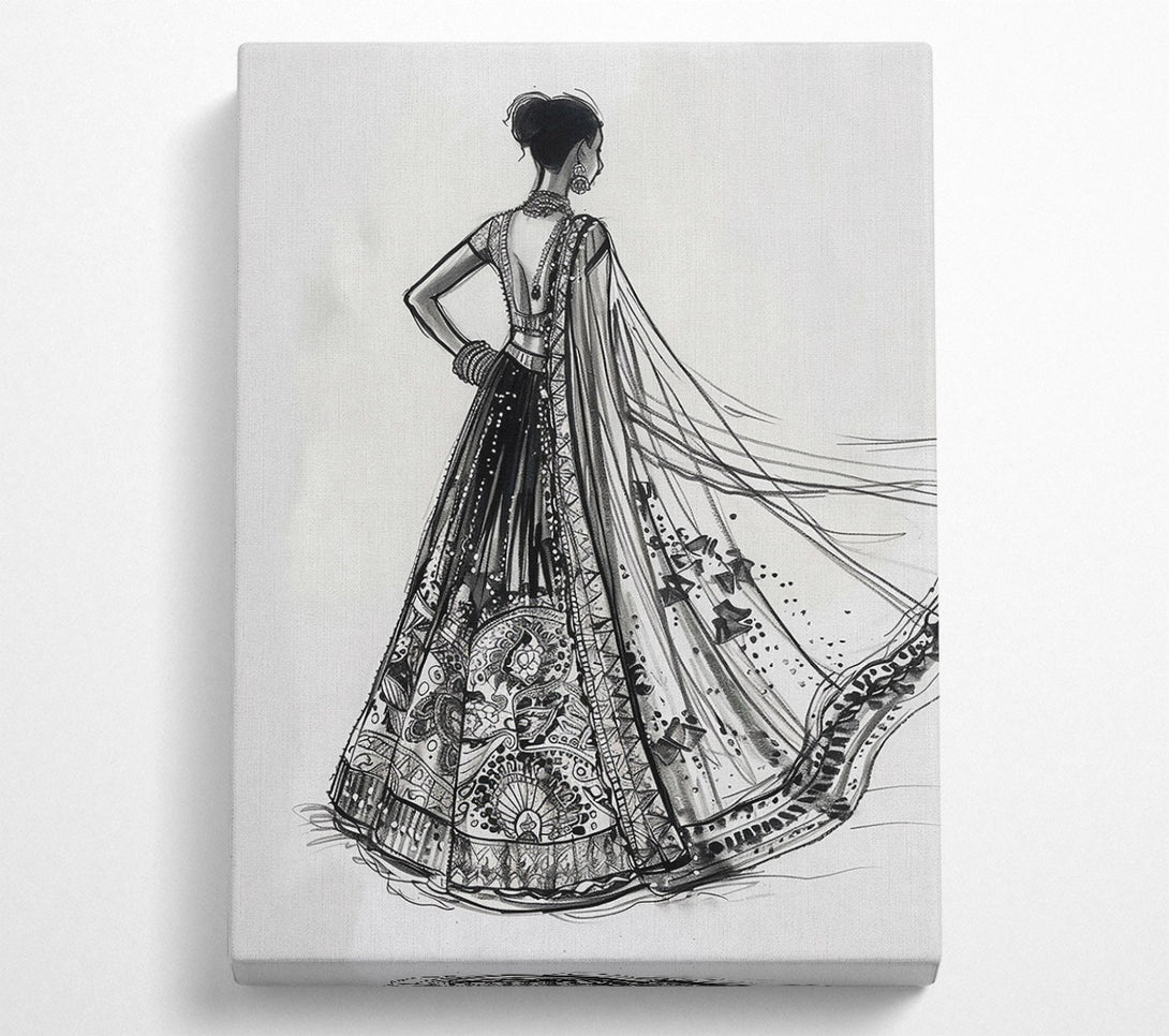  A Canvas Print of Black Draped Elegance Canvas Print