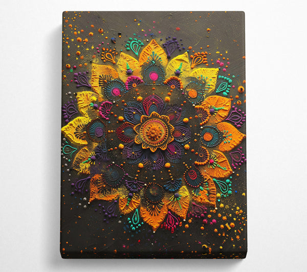  A Canvas Print of Golden Mandala Bloom Canvas Print